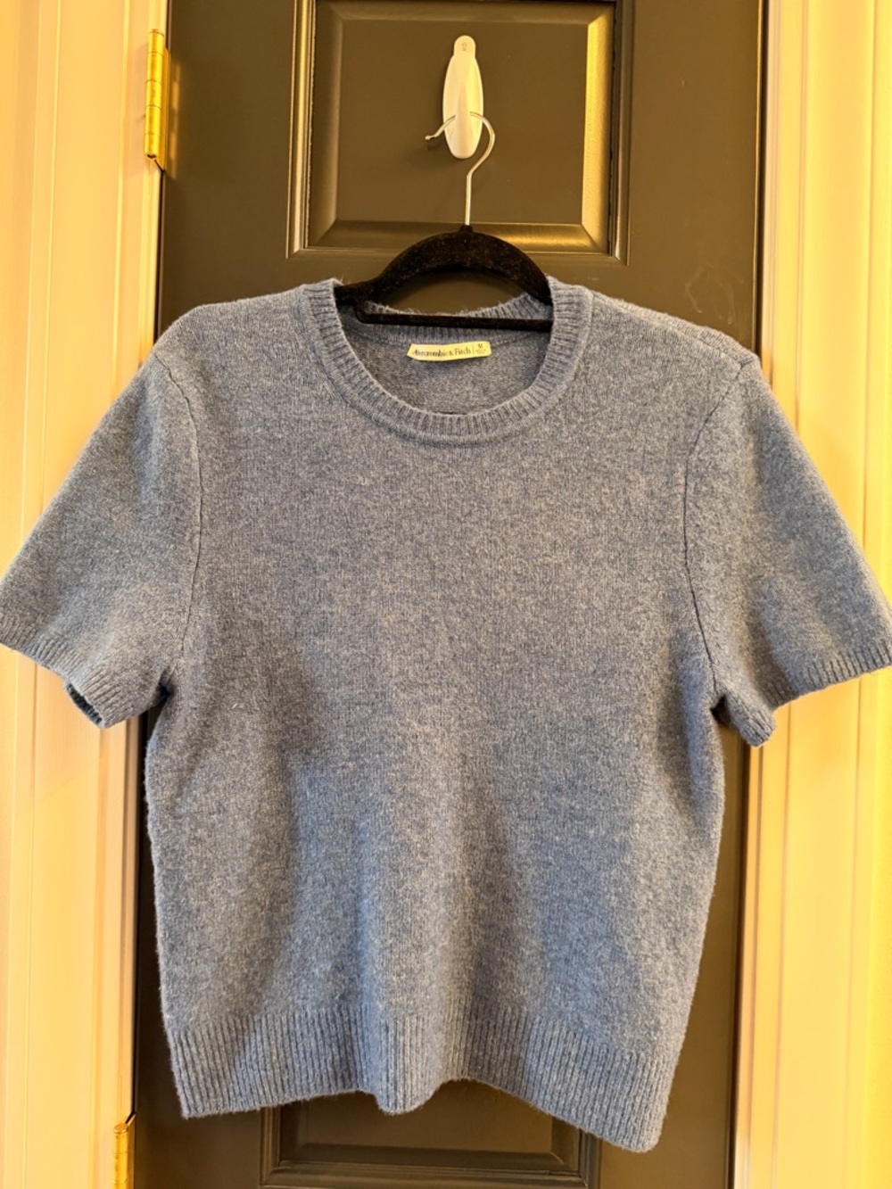 Abercrombie & Fitch Heather Blue Crewneck Short-Sleeve Sweater